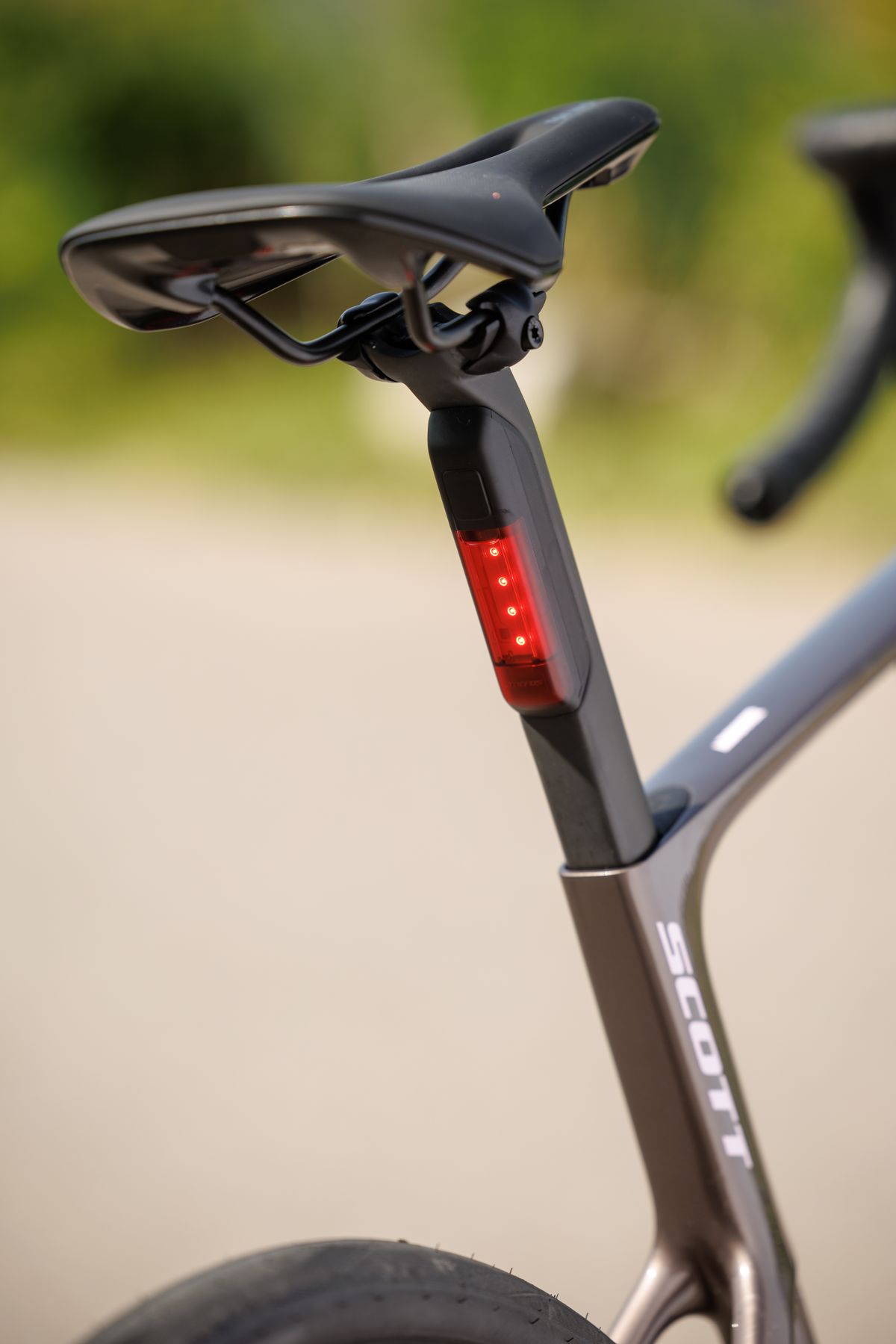 A Scott Addict seatpost light