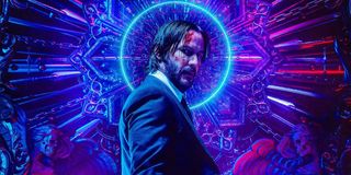 John Wick Chapter 3: Parabellum Keanu Reeves with a neon halo