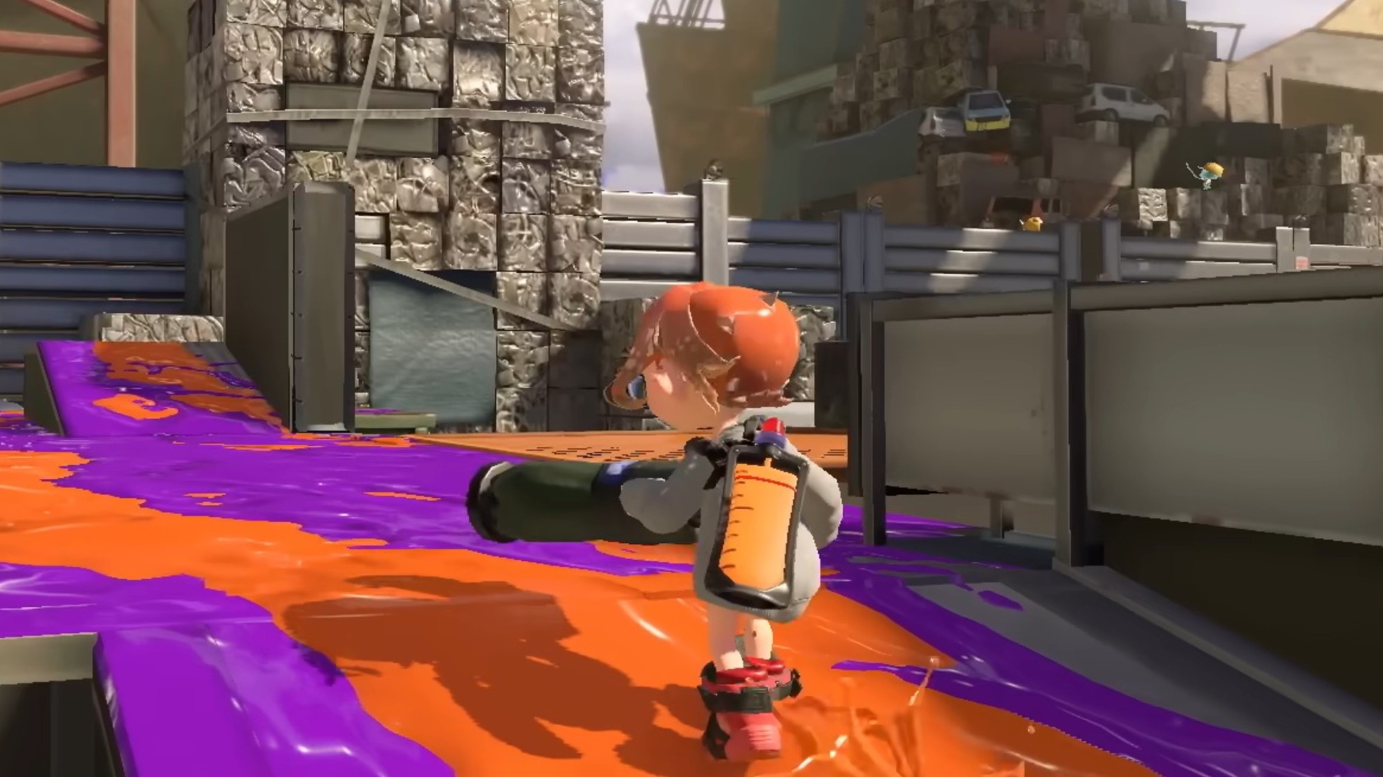 A splattering of ink everywhere in Splatoon 3