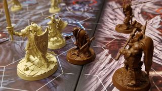 Closeup shot of Warhammer Underworlds: Gnarlwood miniatures
