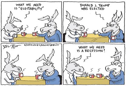 Political Cartoon U.S. Democrats Electability Candidates 2020