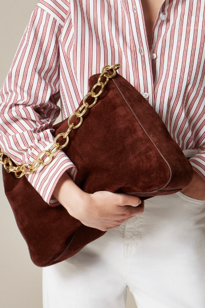 jcrew, Berkeley Chainlink Shoulder Bag in Suede