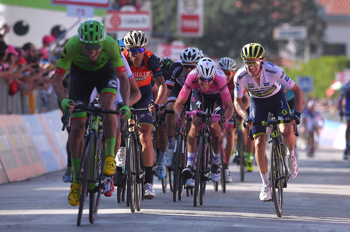 Michael Woods (Cannondale-Drapac) sprints for fourth