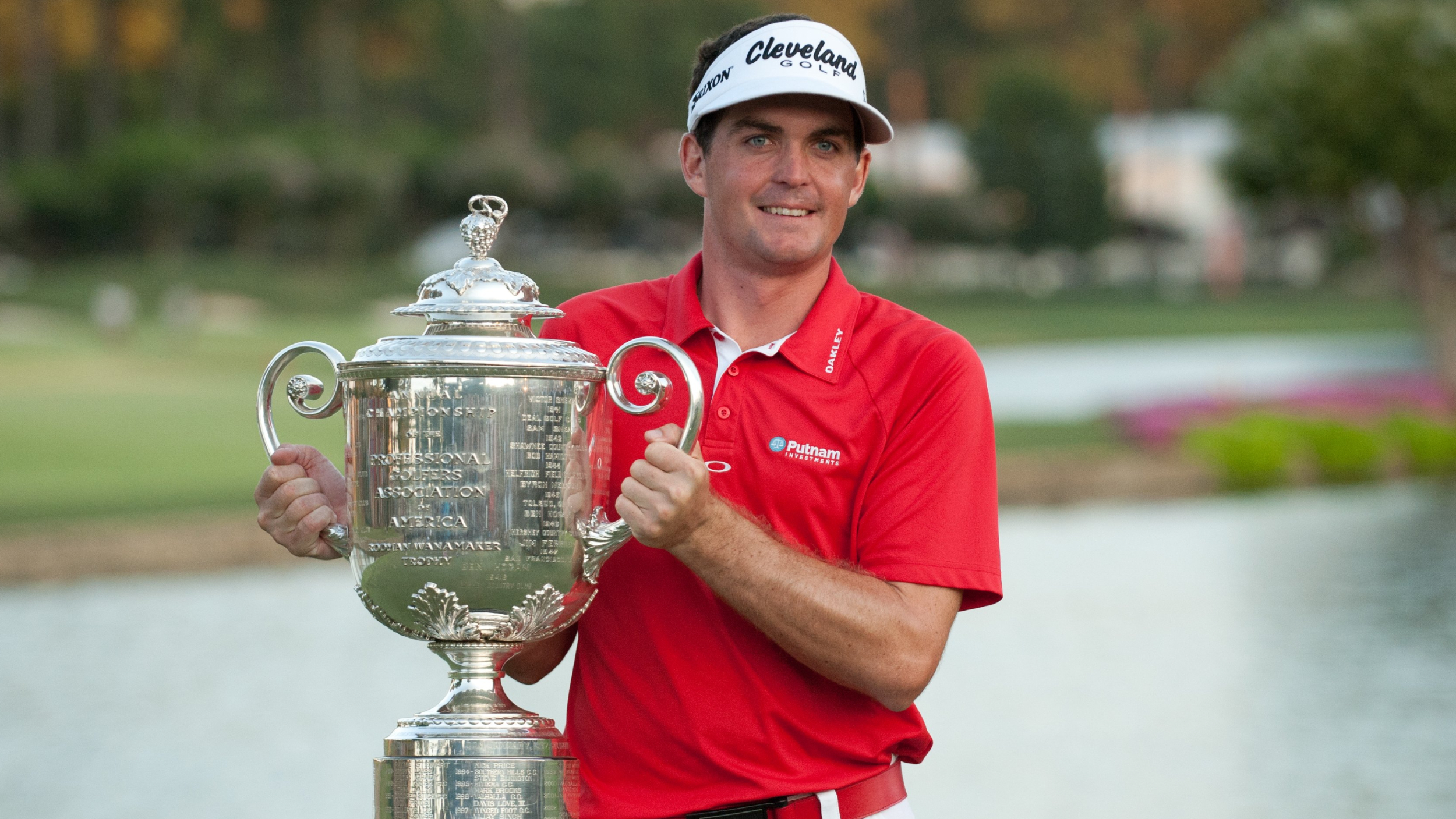 Keegan Bradley with the PGA Championship trophy