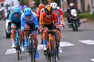 SCHOTEN BELGIUM OCTOBER 14 Mark Cavendish of The United Kingdom and Team Bahrain Mclaren Breakaway during the 108th Scheldeprijs 2020 a 1733km stage from Schoten to Schoten Scheldeprijs FlandersClassic SP20 on October 14 2020 in Schoten Belgium Photo by Luc ClaessenGetty Images