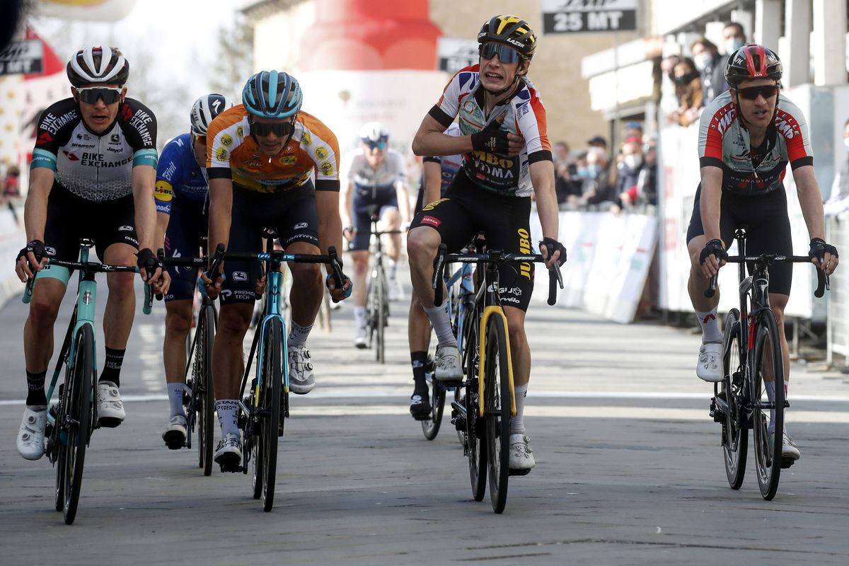 Settimana Internazionale Coppi e Bartali 2021 - 36th Edition - 4th stage San Marino - San Marino 154,8 km - 26/03/2021 - Jonas Vingegaard (DEN - Jumbo - Visma) - Ethan Hayter (GBR - Ineos Grenadiers)Javier Romo Oliver (ESP - Astana - Premier Tech) - photo Roberto Bettini/BettiniPhoto&Acirc;&copy;2021