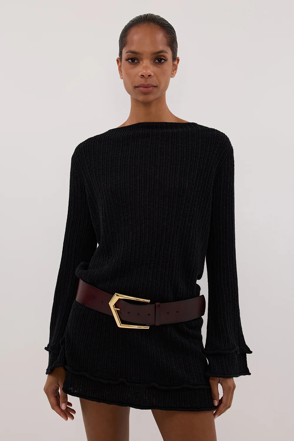 Black Knit Mini Dress