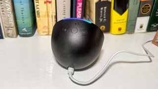 Amazon Echo Pop on shelf