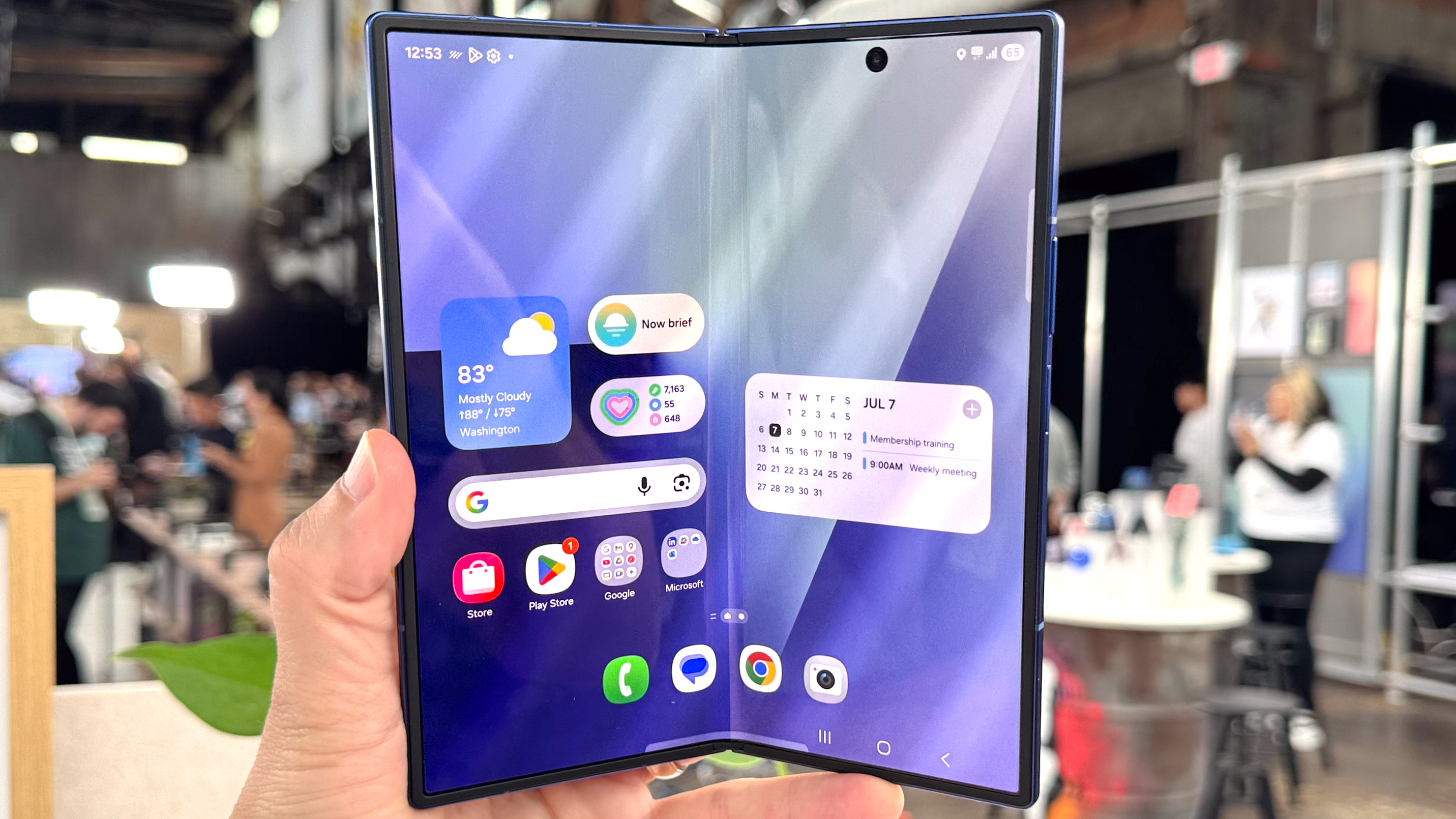 Galaxy Z Fold 7 shown during Samsung hands on event