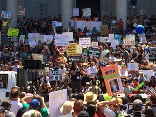 Marchers showed up in droves to support scientists during the March for Science in Los Angeles.