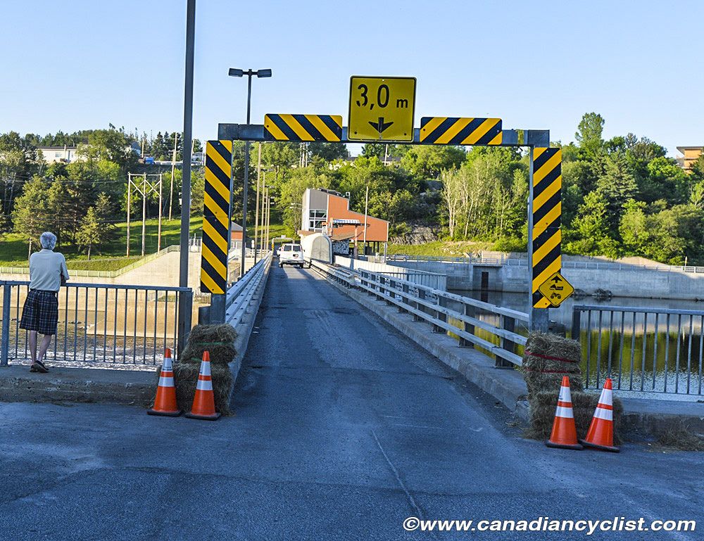 The riders would hit this bridge from a downhill after the 4 laps as they head to the finish line during stage 3b at Tour de Beauce