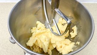 Butter and sugar being mixed