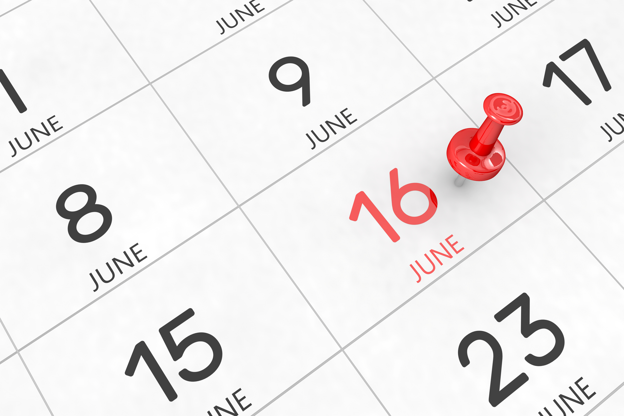 Calendar marked for June 16. 