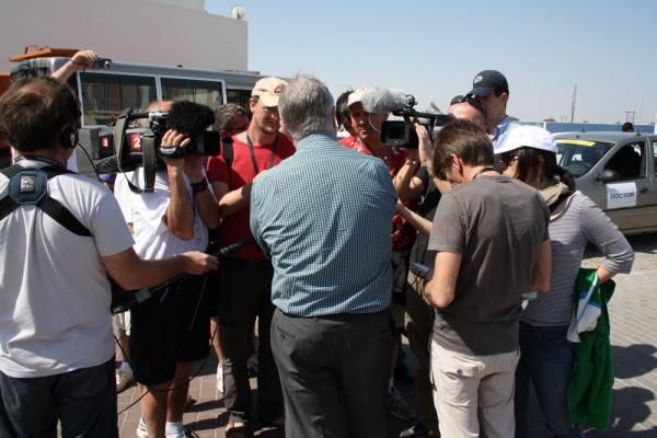 UCI President Pat McQuaid speaks to the media.