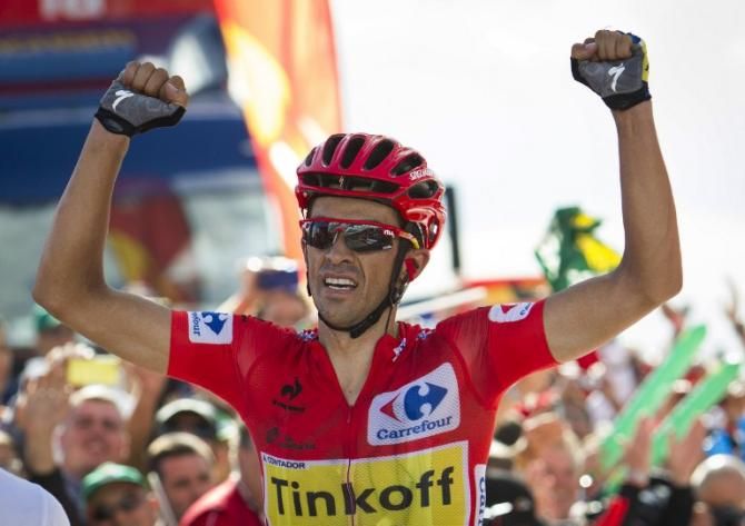 Alberto Contador (Tinkoff-Saxo) wins stage 20 at the Vuelta a Espana