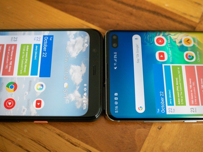 Google Pixel 4 XL and Galaxy S10+