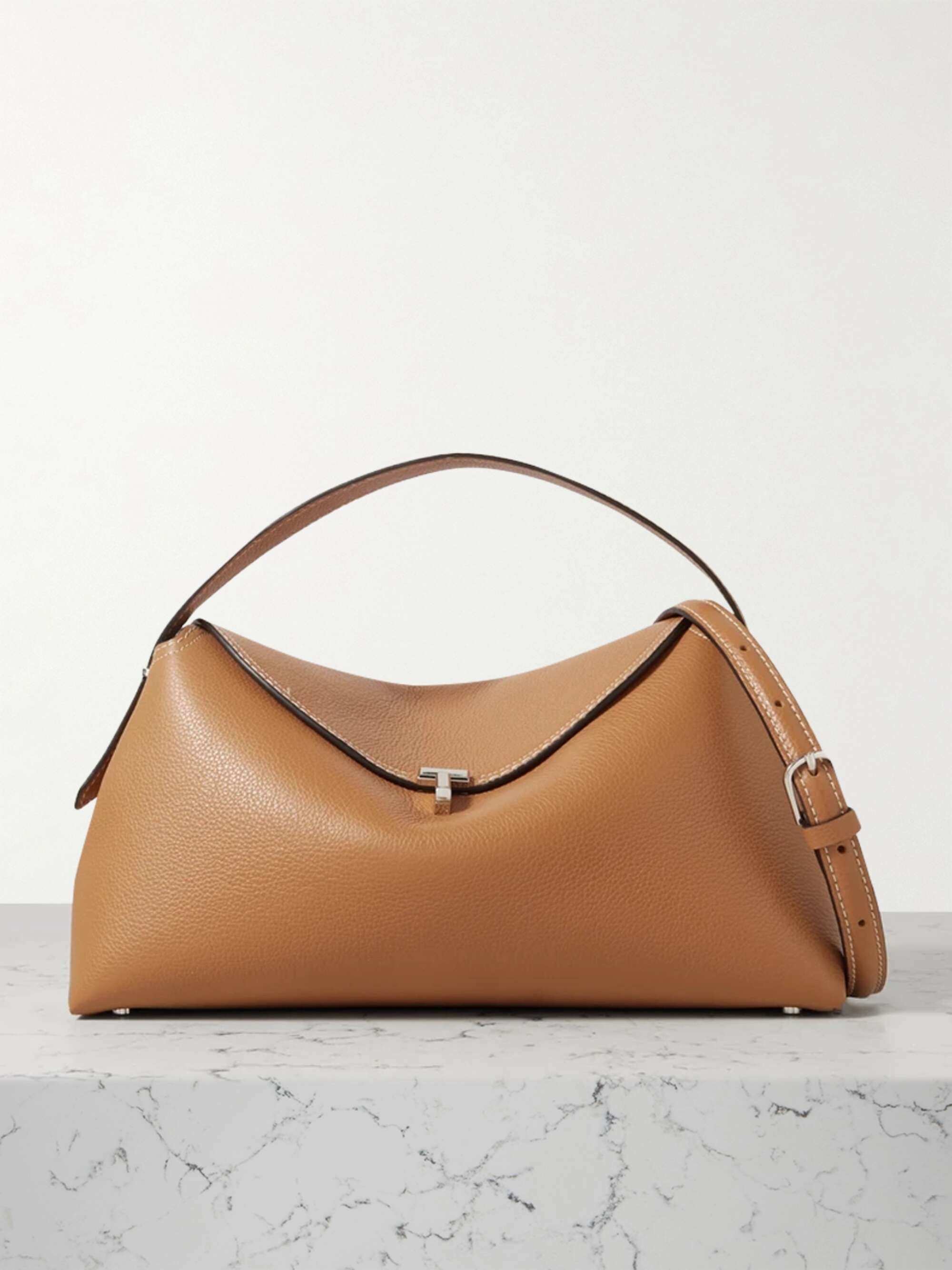 T-Lock Textured-Leather Shoulder Bag