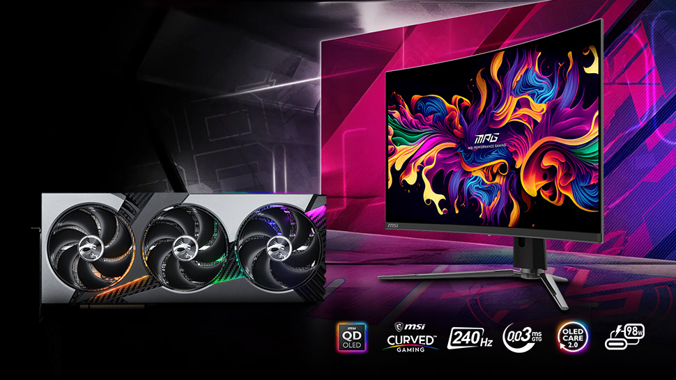 GeForce RTX 5080 16G VANGUARD SOC and MSI MPG 321CURX QD-OLED