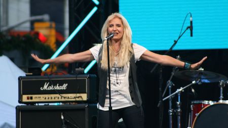 Singer Sass Jordan performs for the Luminato arts festival opening night concert at Yonge Dundas Square on June 11, 2010 in Toronto, Canada