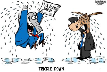 Political cartoon U.S. Trump GOP tax plan Democrats