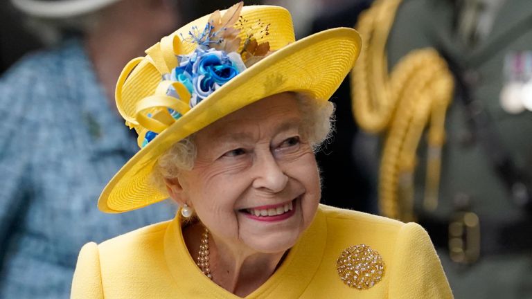 Queen Elizabeth II attends the Elizabeth line's official opening at Paddington Station on May 17, 2022 in London, England.