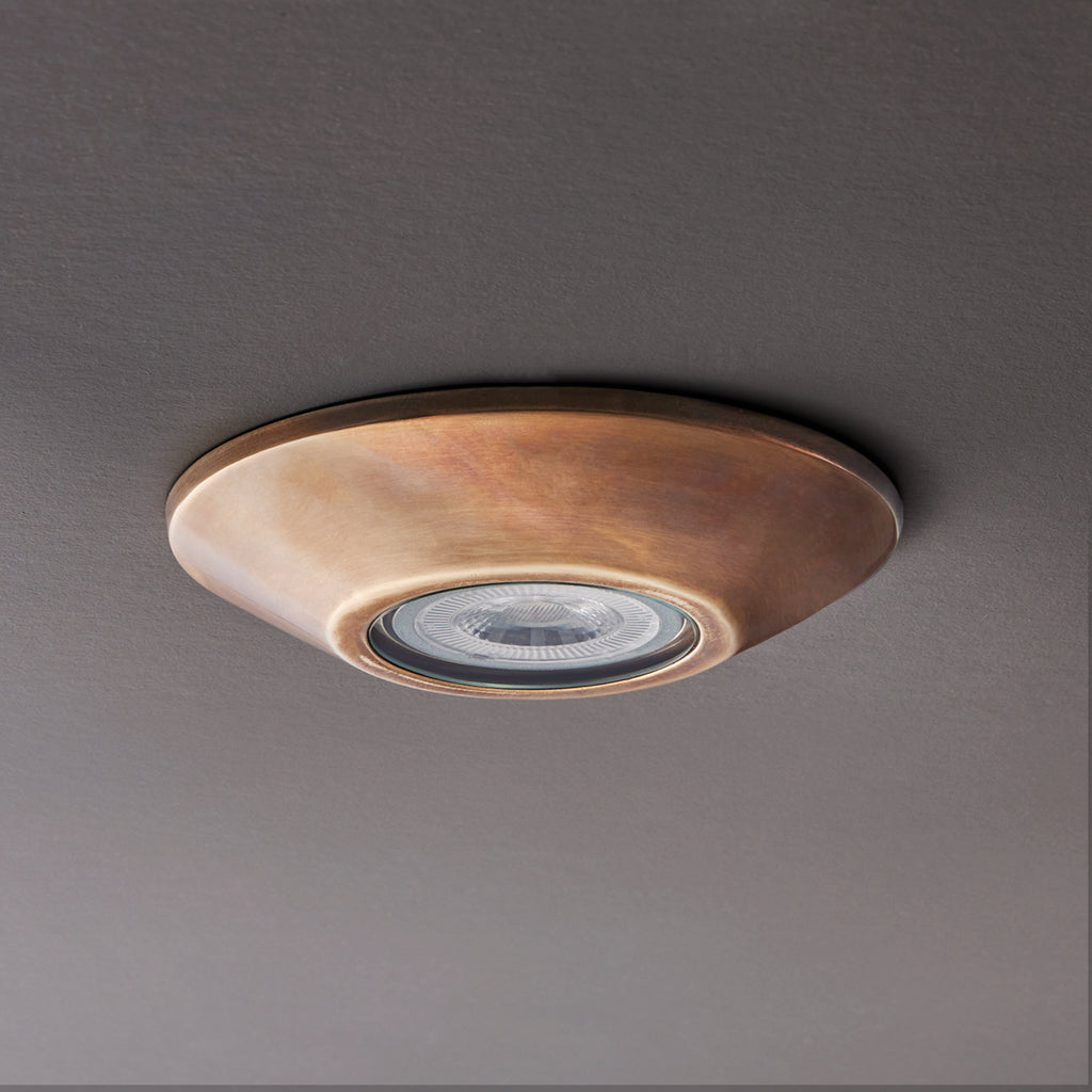 Tisky Ceiling Mounted Spot Light in Antique Brass
