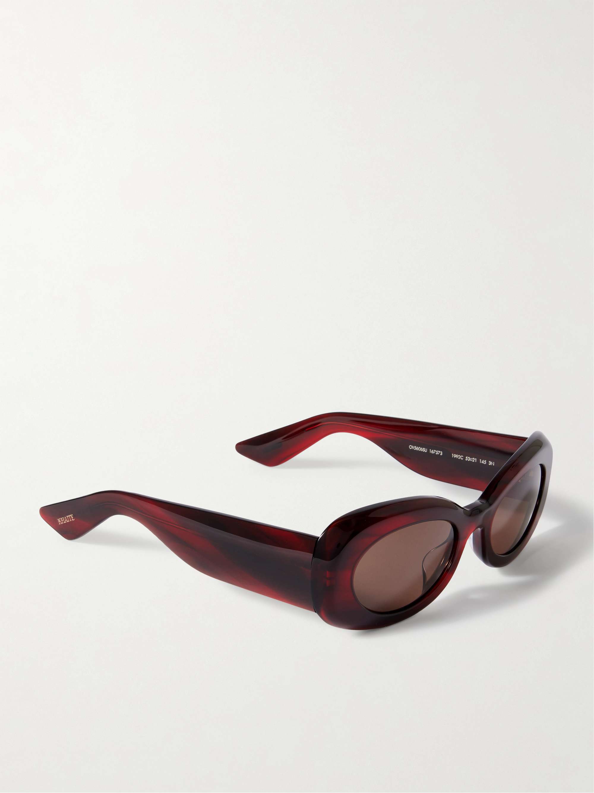 + Khaite Oval-Frame Acetate Sunglasses