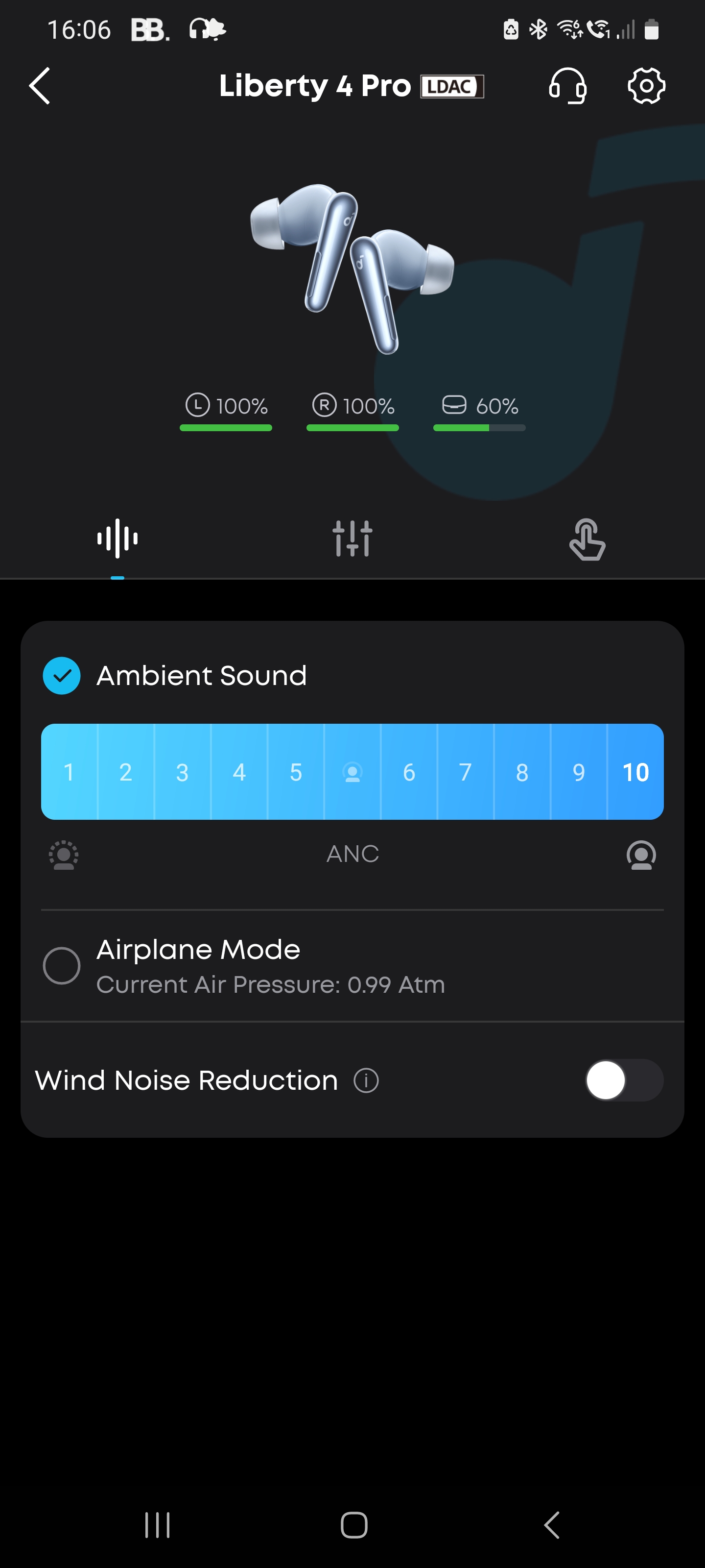 The Soundcore mobile phone application on Android.