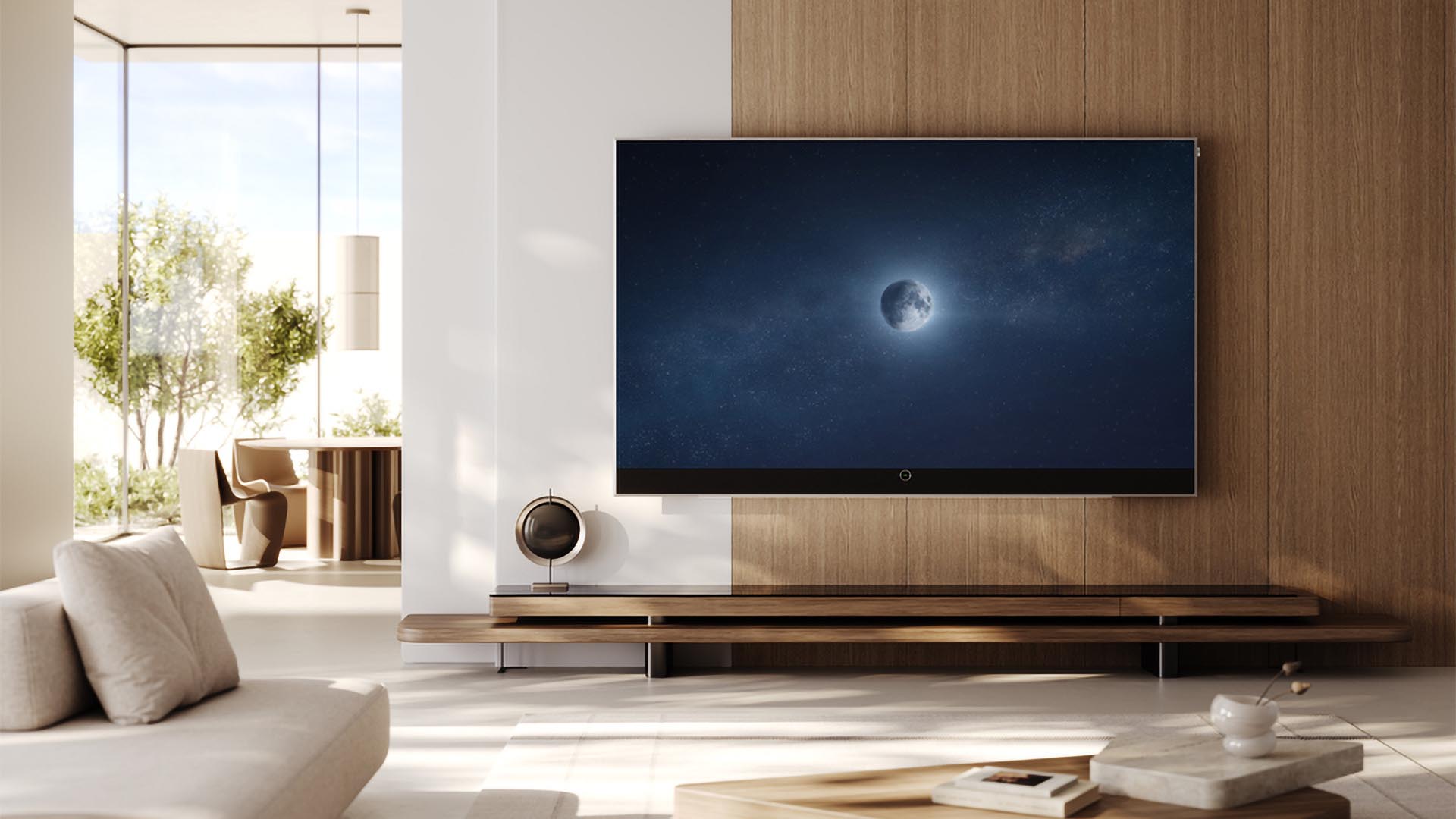 Loewe Stellar OLED TV in living room photo.