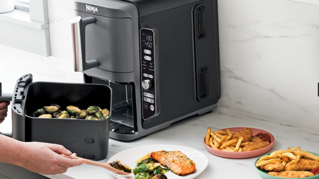 air fryer plating up food