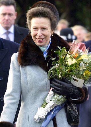 Princess Anne in a fur coat