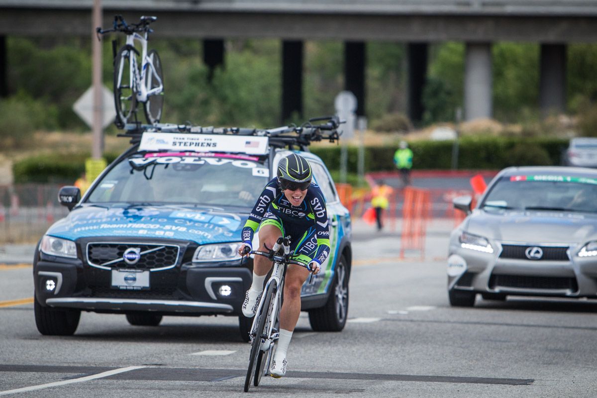 Lauren Stephens (TIBCO) putting in a fast time