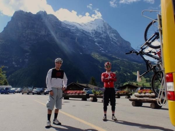 Yes, we did shuttle - only once. The Eiger north face is in the background.