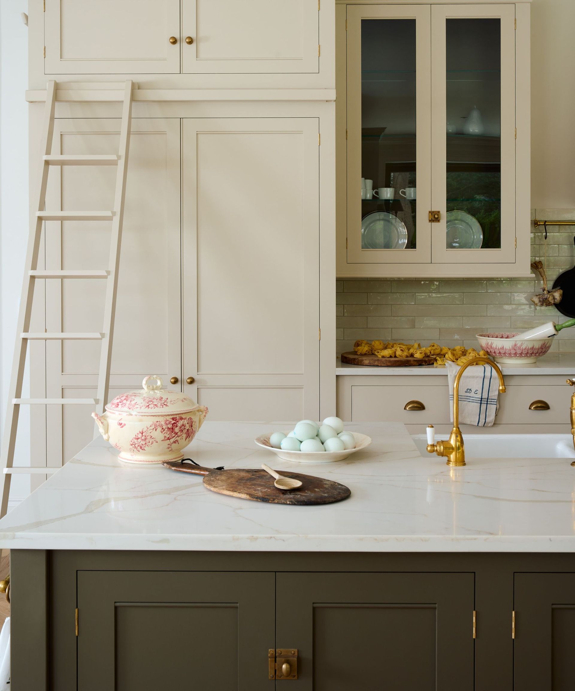 two tone beige and cream shaker kitchen by devol