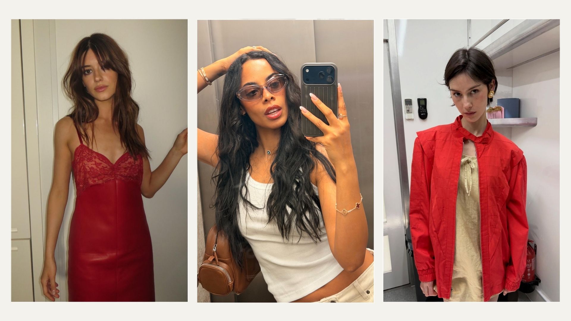 A collage of haircuts for fine hair on Daisy Edgar-Jones, Rochelle Humes and Gracie Abrams