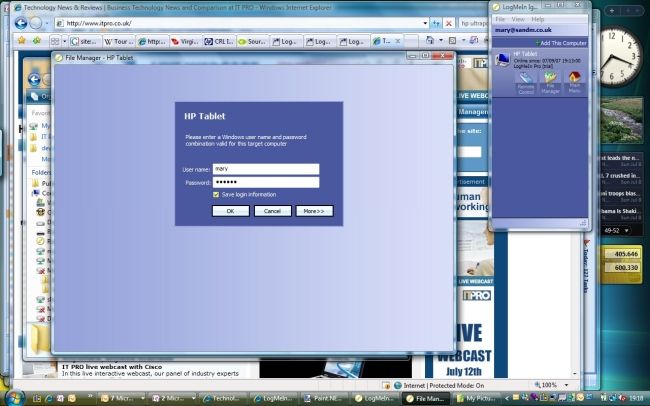 Step 11: Log in to the service and to your PC