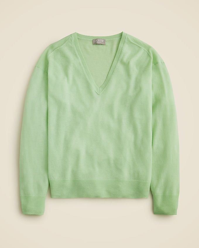 Oversized Featherweight Cashmere V-Neck Sweater