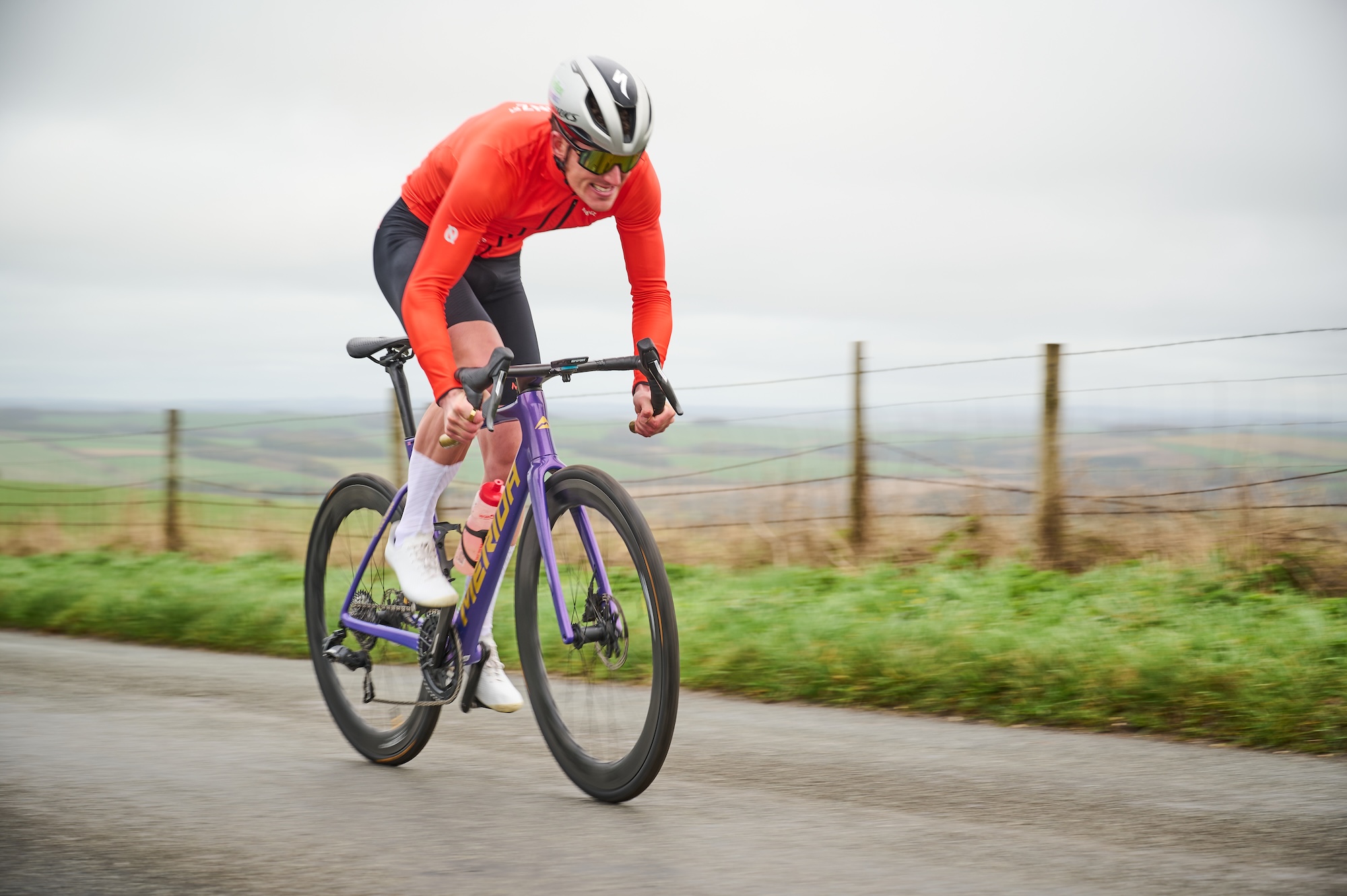 Cyclist sprinting
