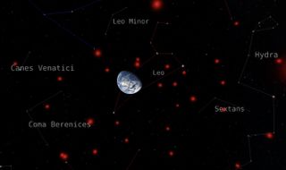 Citizen scientists and professional astronomers collaborated to find brown dwarfs in the neighborhood of our solar system. This image shows Earth surrounded by the nearest brown dwarfs, shown in red, against the backdrop of surrounding constellations.