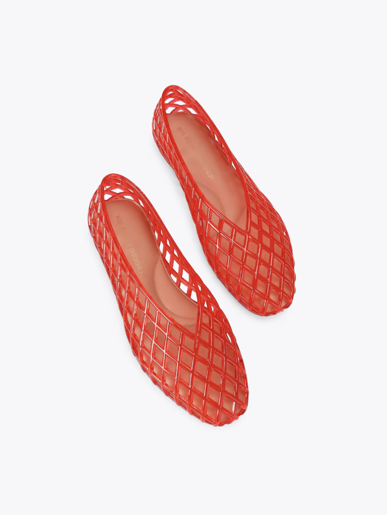 Kurt Geiger, Flat Square Toe Jelly Ballet Pumps