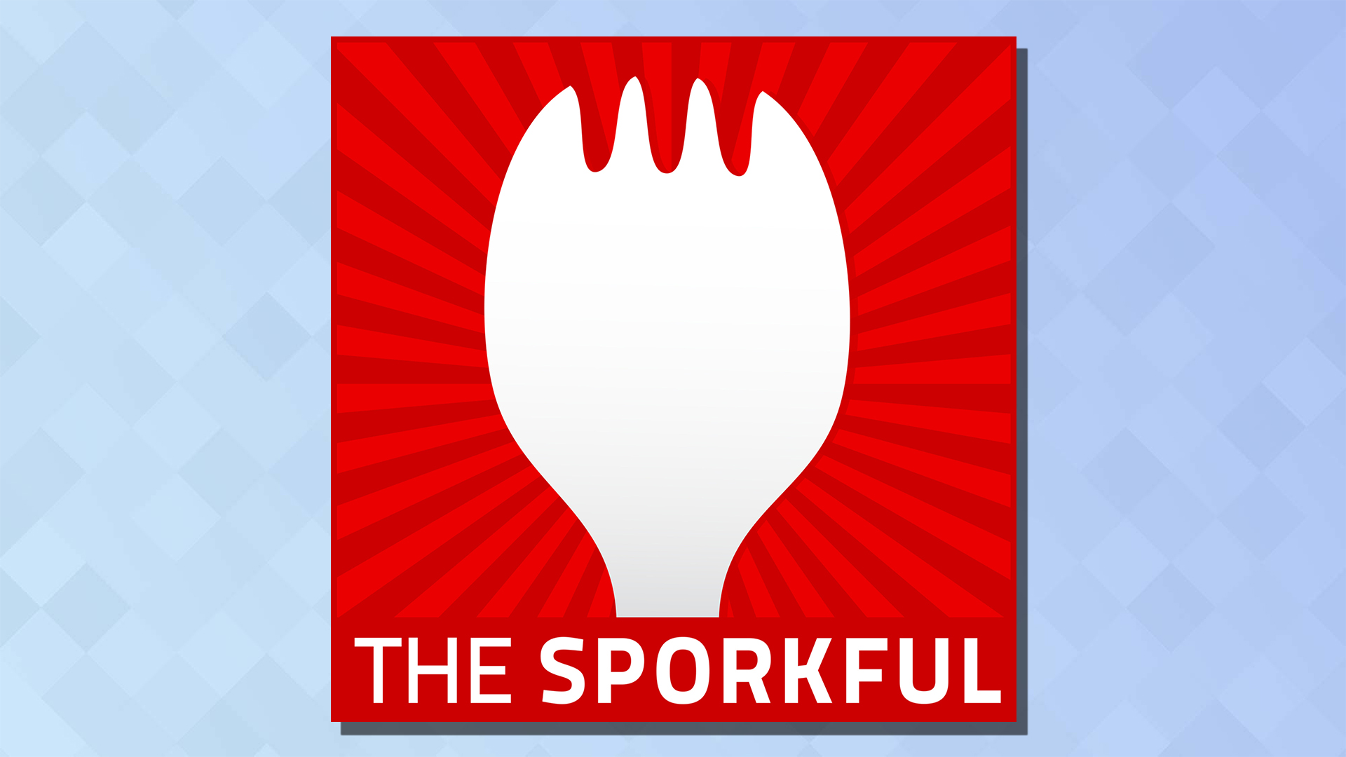 The logo of the The Sporkful podcast on a blue background