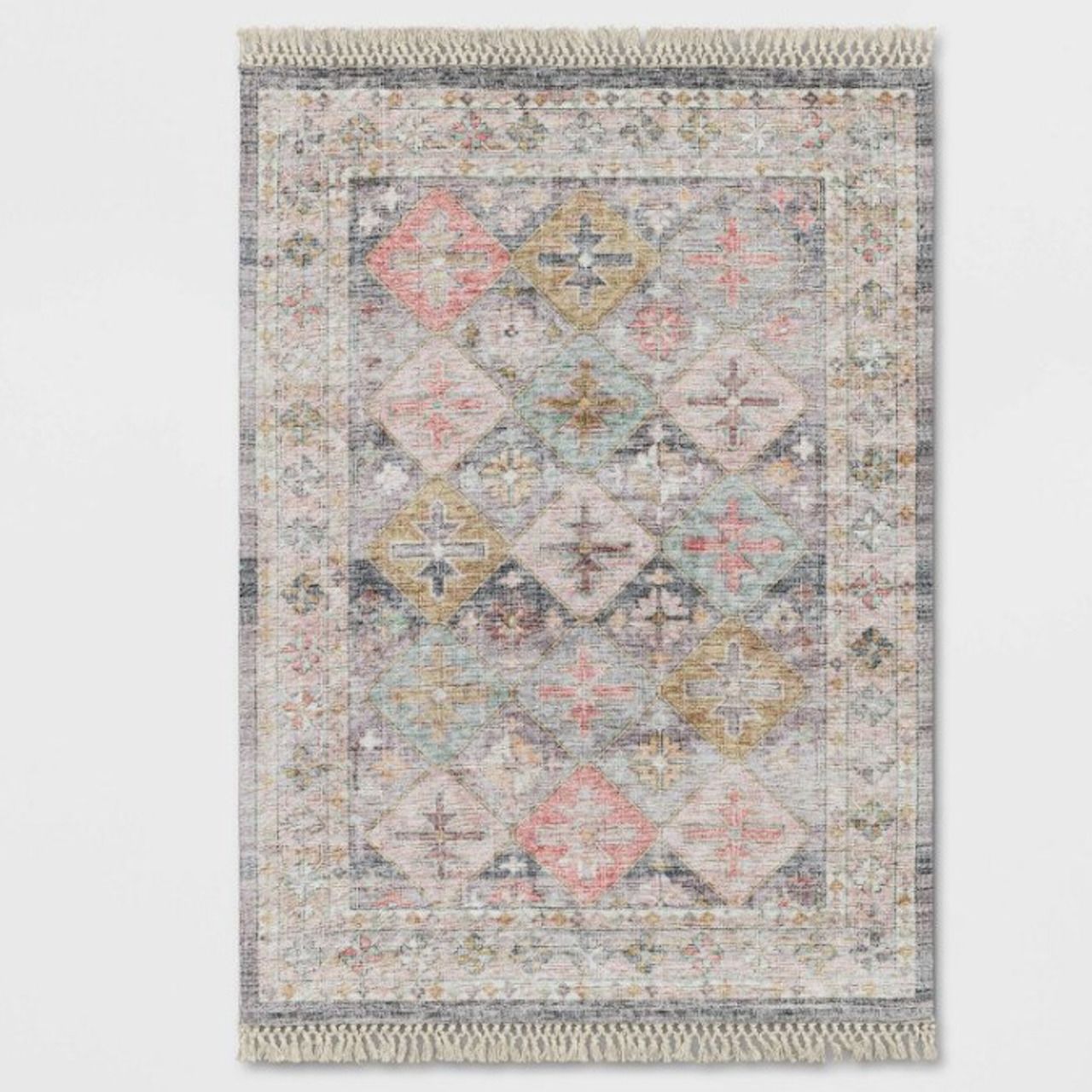 Karpet Persia dengan ubin yang dicetak secara geometris