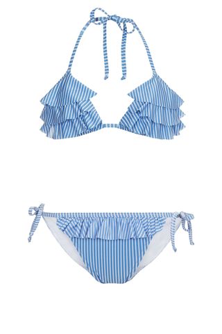 New Look blue stripe bikini