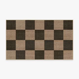Checkerboard Soft Black Re-Jute Rug