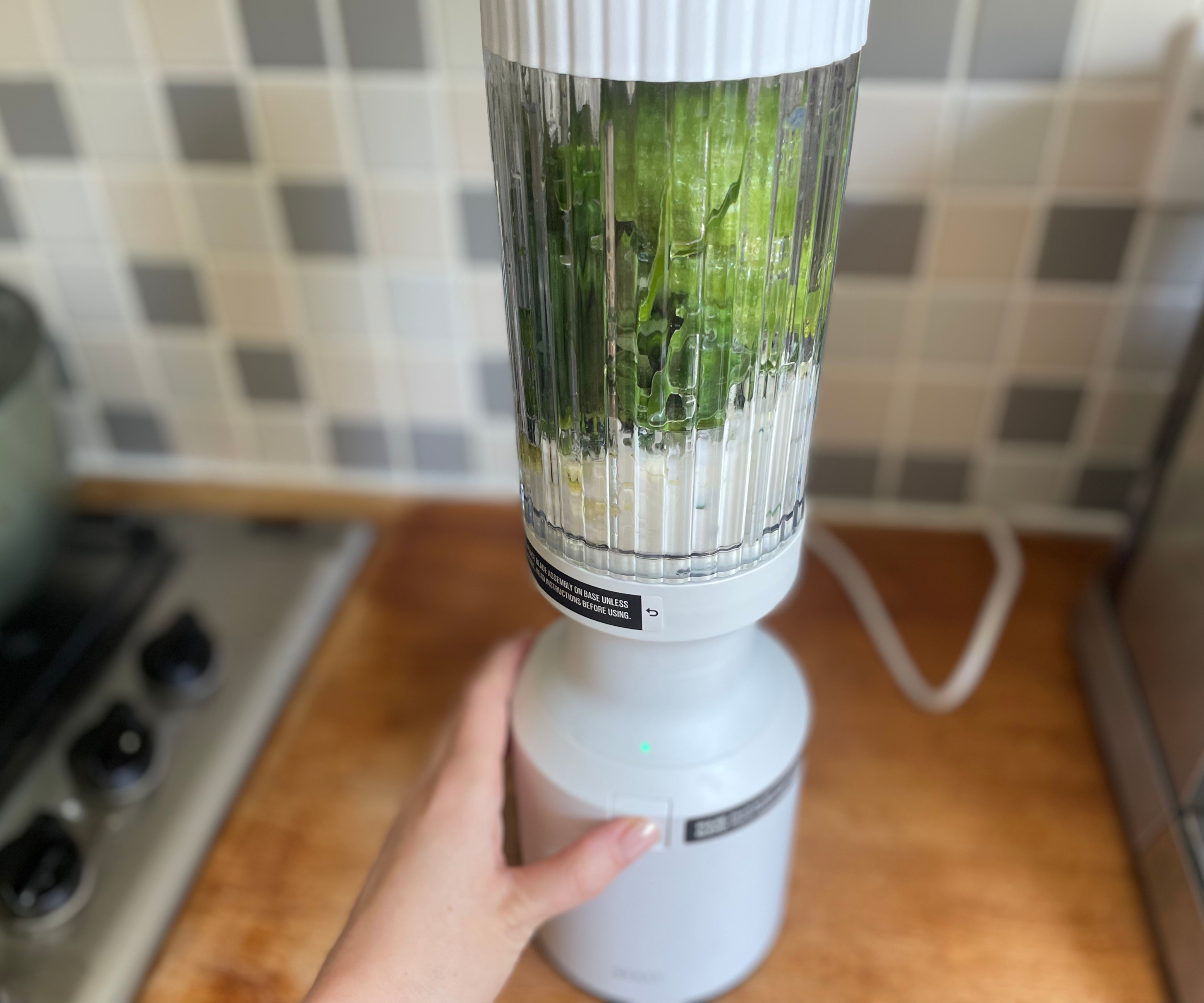 Beast Mighty 850 Plus Blender making a green goddess dip