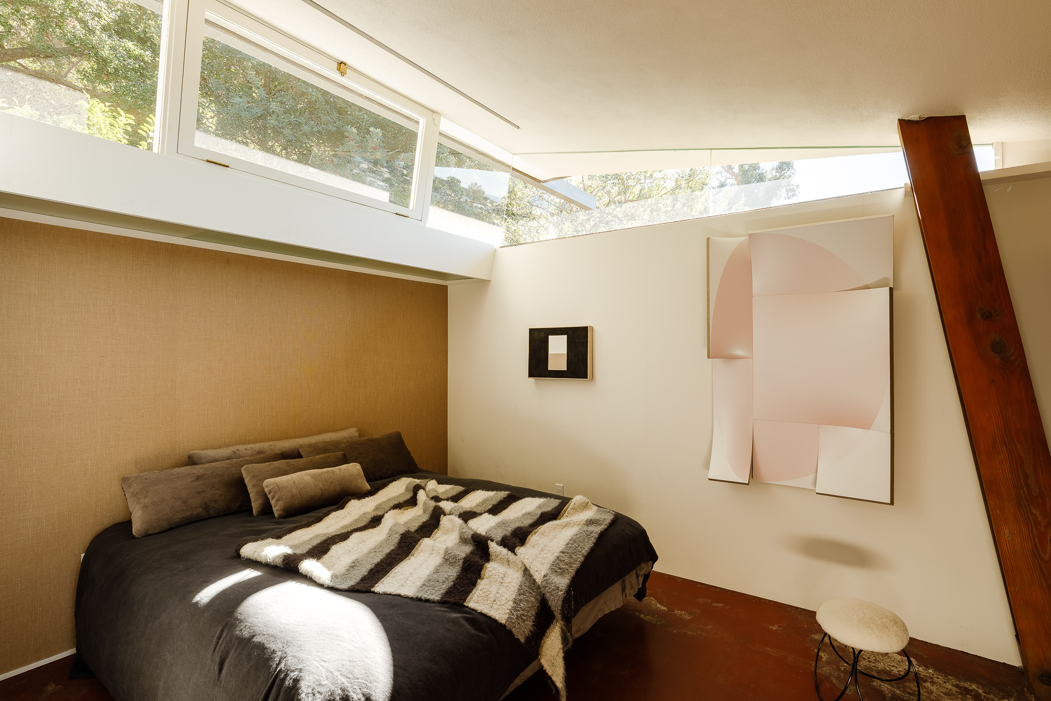 One of the bedrooms at the Jules Salkin House