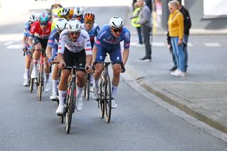 Antonio Morgado leads an attacking group at the 2024 Brabantse Pijl.