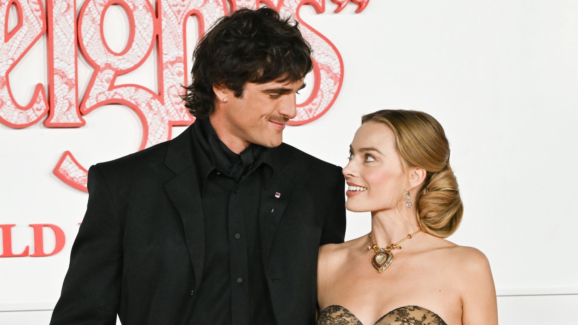Jacob Elordi and Margot Robbie attend the World premiere of "Wuthering Heights"