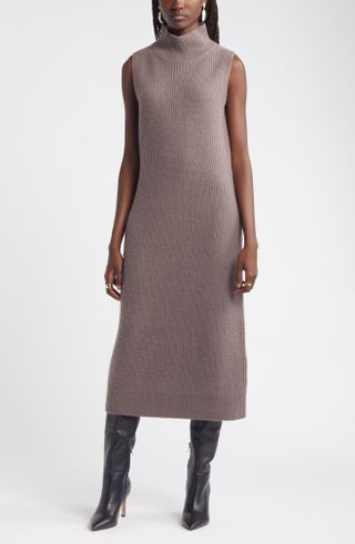 Nordstrom, Sleeveless Wool & Cashmere Rib Sweater Dress