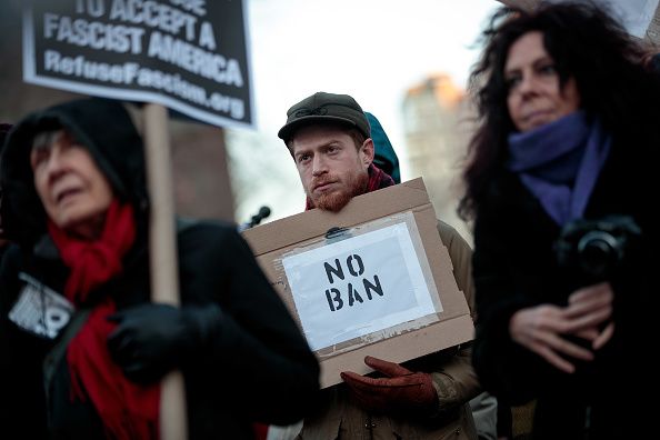 Protesters against Donald Trump&amp;#039;s travel ban.